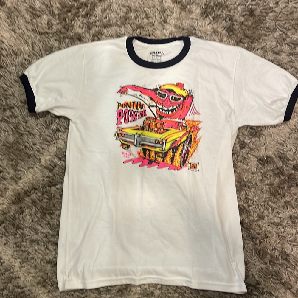 NEW!!! RATS HOLE PONTIAC POWER GRAPHIC RINGER TEE SHIRT